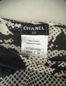Vestido Feminino Chanel Branco e Preto Estampado Original Usado