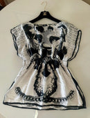 Vestido Feminino Chanel Branco e Preto Estampado Original Usado