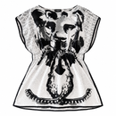 Vestido Feminino Chanel Branco e Preto Estampado Original Usado